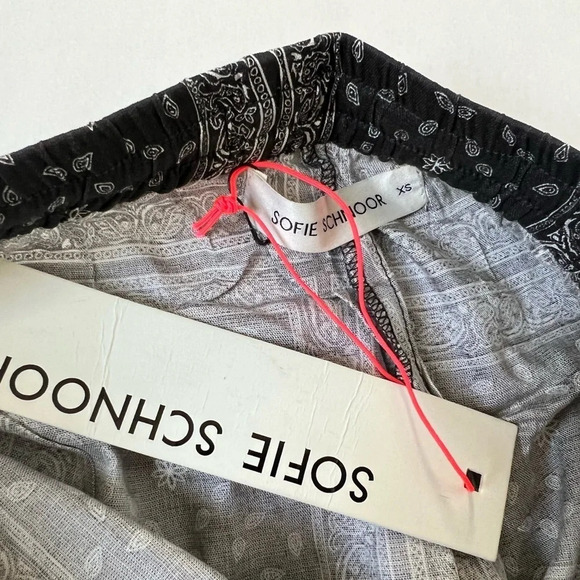 Sofie Schnoor Black White Women’s Patchwork Bandana Print Trousers Pants XS NWT - Picture 6 of 7